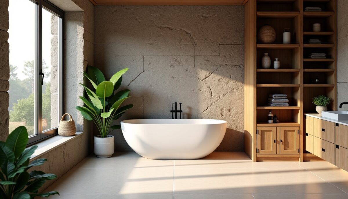 Comment aménager une salle de bain avec des murs en pierre apparente pour un charme naturel et authentique Comment aménager une salle de bain avec des murs en pierre apparente pour un charme naturel et authentique
